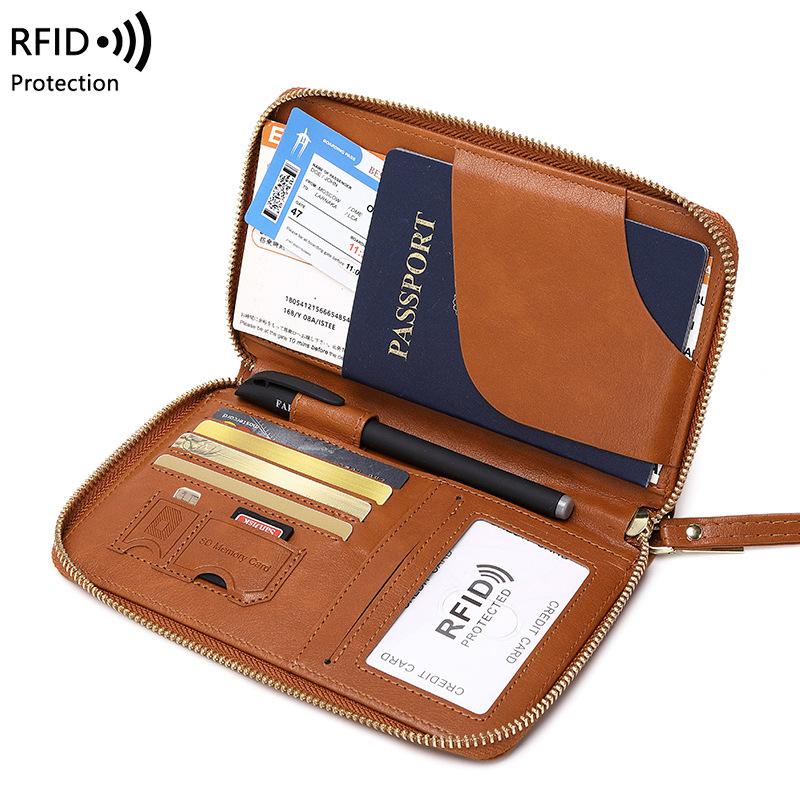 Travel Accessories Rfid - Couverture de passeport en cuir, blocage
