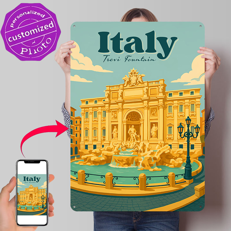 Travel Accessories Italy - Affiche métallique de voyage sur le