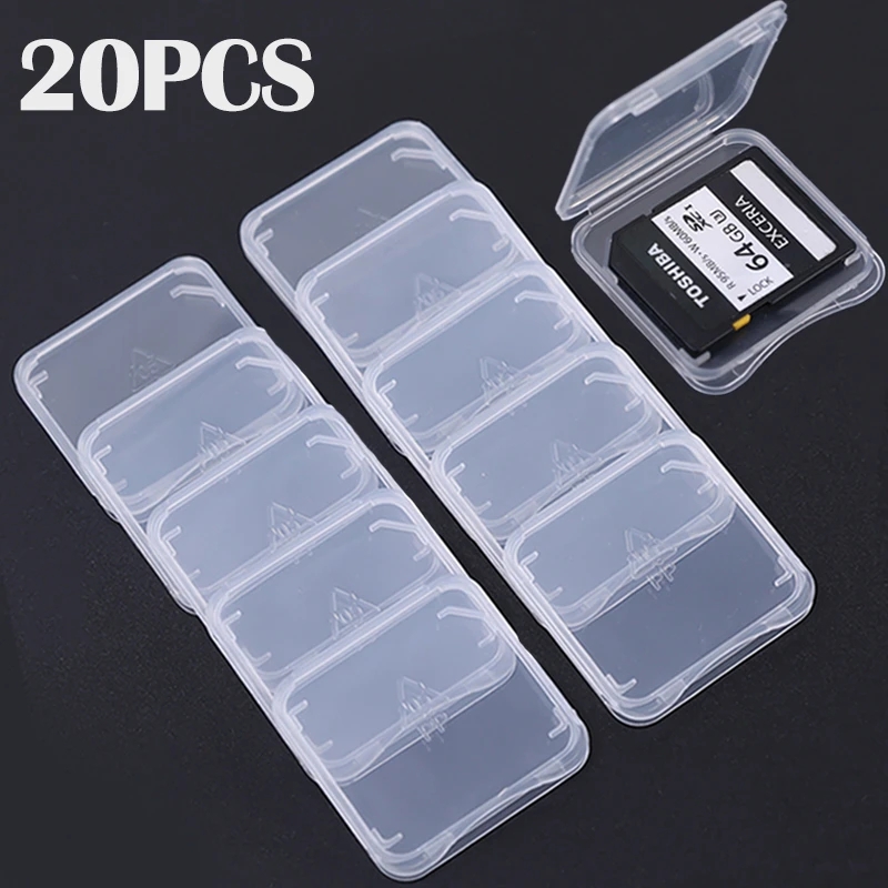Sim Card Holder Case - 20/10/5/1 pièces Transparent TF/SD cartes mémoire