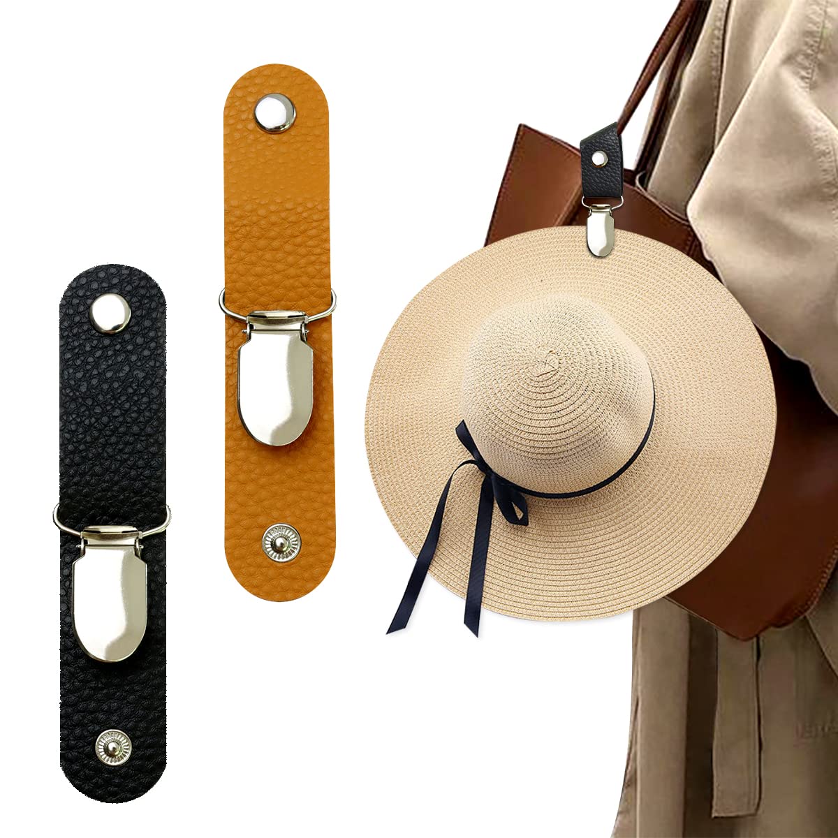 Travel Accessories Holder - Clip à chapeau en cuir PU