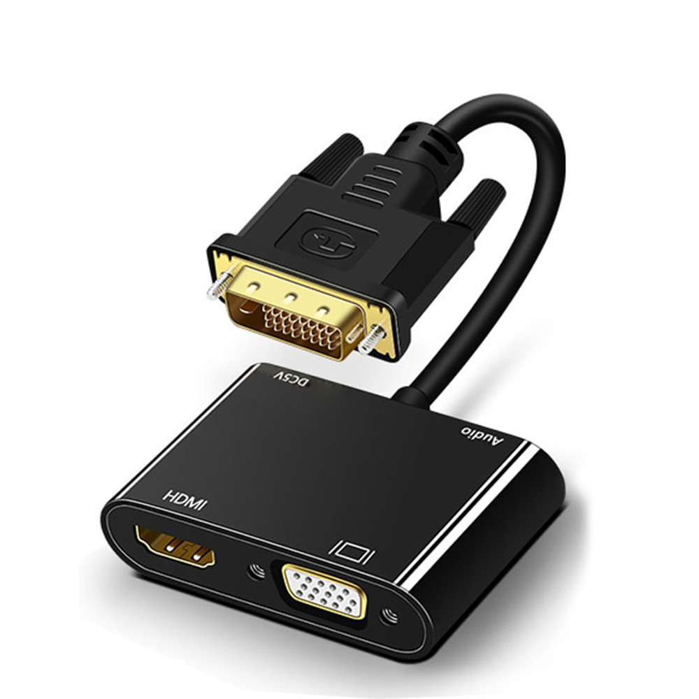Travel Accessories Uk - 1080P DVI vers VGA HDMI répartiteur