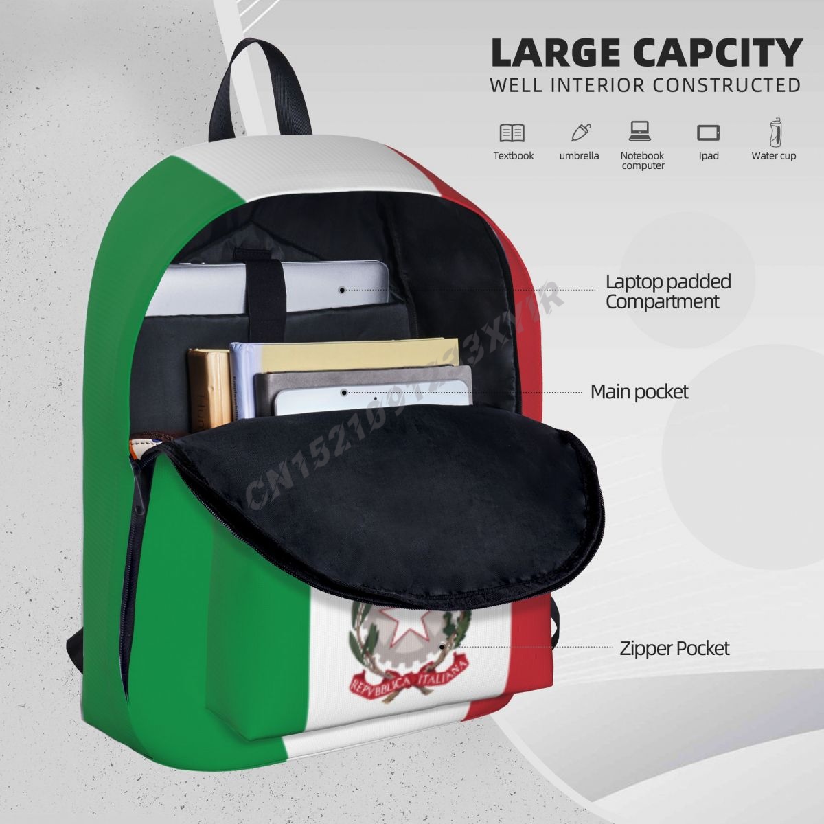 Sac à dos unisexe drapeau ital - Travel Accessories Italy avis et prix