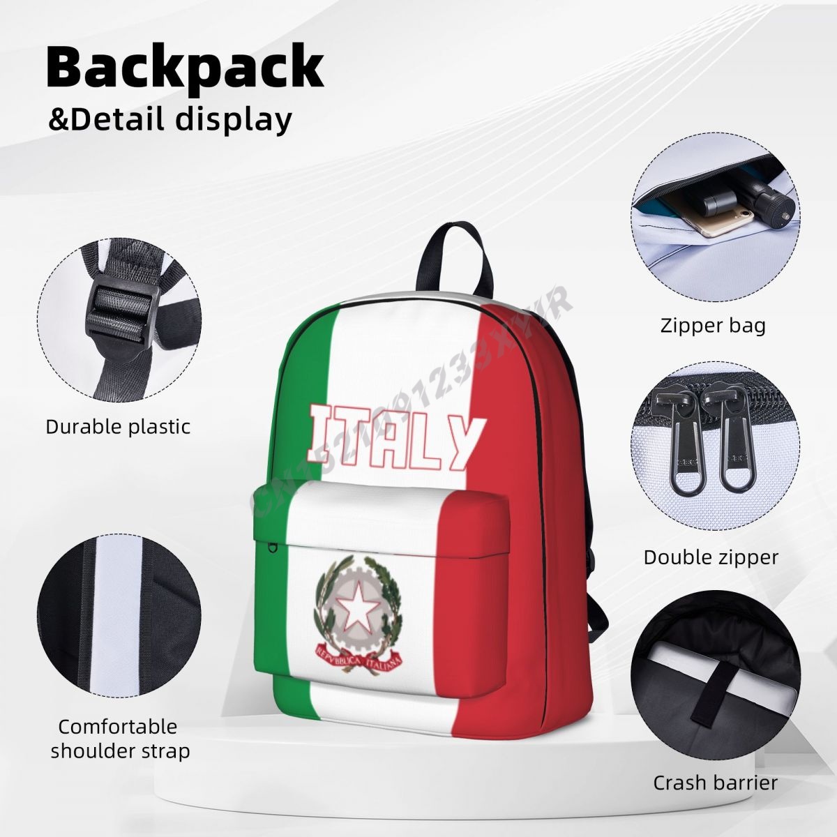 Sac à dos unisexe drapeau ital - Travel Accessories Italy avis et prix