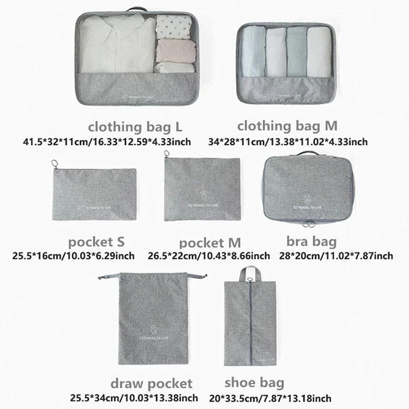 Ensemble de 7 cubes de rangeme - Travel Accessories Packing Cubes avis et prix